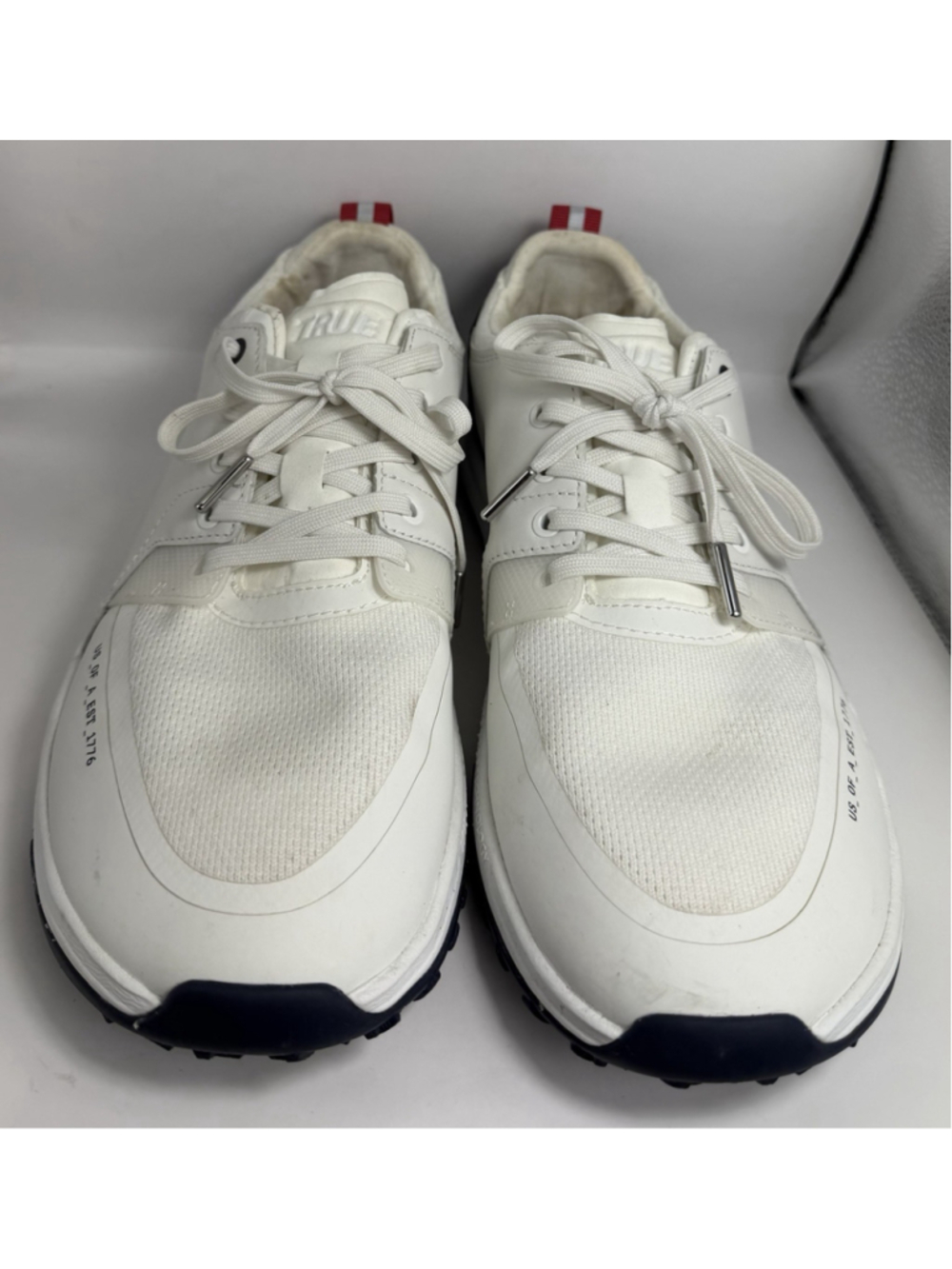 true linkswear Men’s OG Cush golf shoes classic white and blue size 12